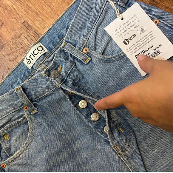 NWT Etica Altin Loose Crop Jeans Ithaca Wash Size 25 - Picture 5 of 8